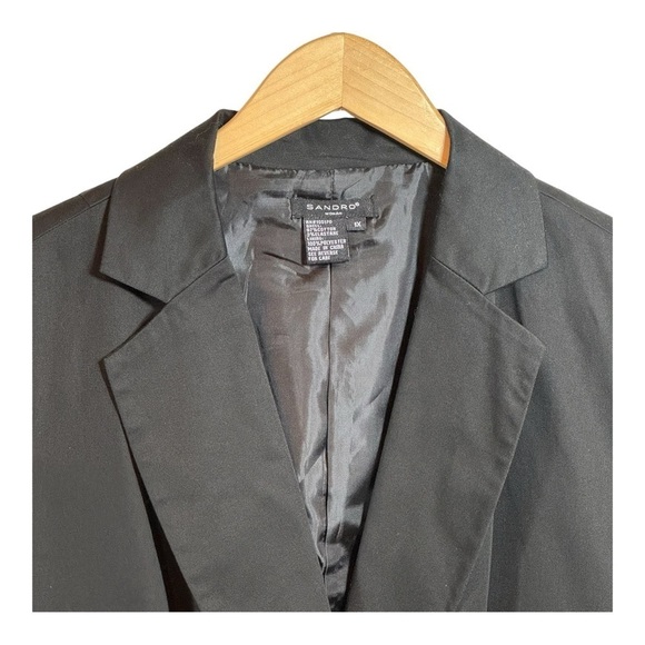 Sandro One Button Blazer in Black - Picture 3 of 7